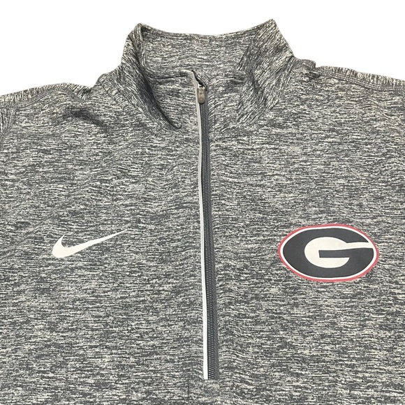 Nike Georgia Bulldogs Women's Quarter 1/4 Zip Dri-FIT Pullover Gray Red - Medium - Picture 3 of 8